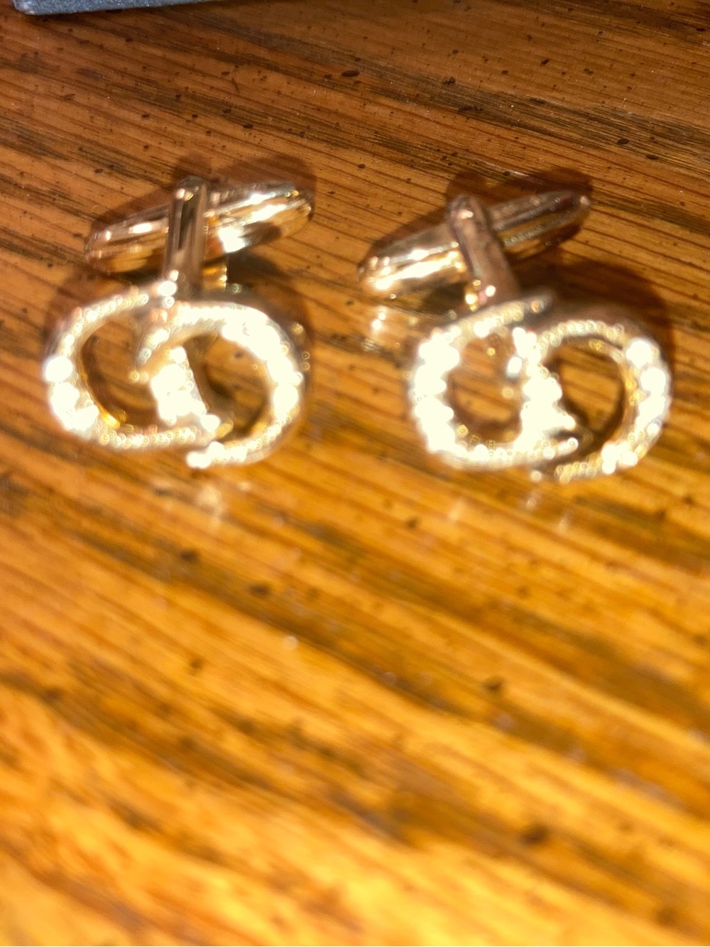 Christian Diof Cuff Links w/ Crystal CD logo Vintage in Original Box - Picture 6 of 8
